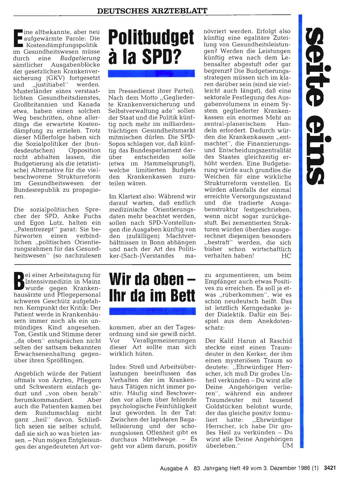 Vorschauseite 1: Wir da oben – Ihr da im Bett