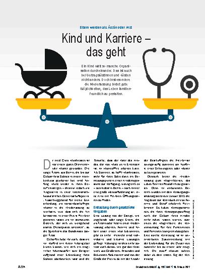 Vorschauseite 1: Eltern werden als Ärztin oder Arzt: Kind und Karriere – das geht