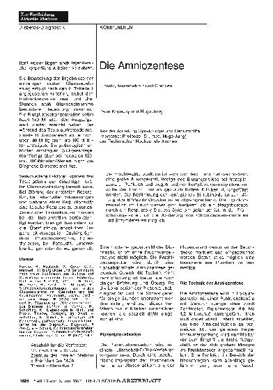 Vorschauseite 1: Die Amniozentese