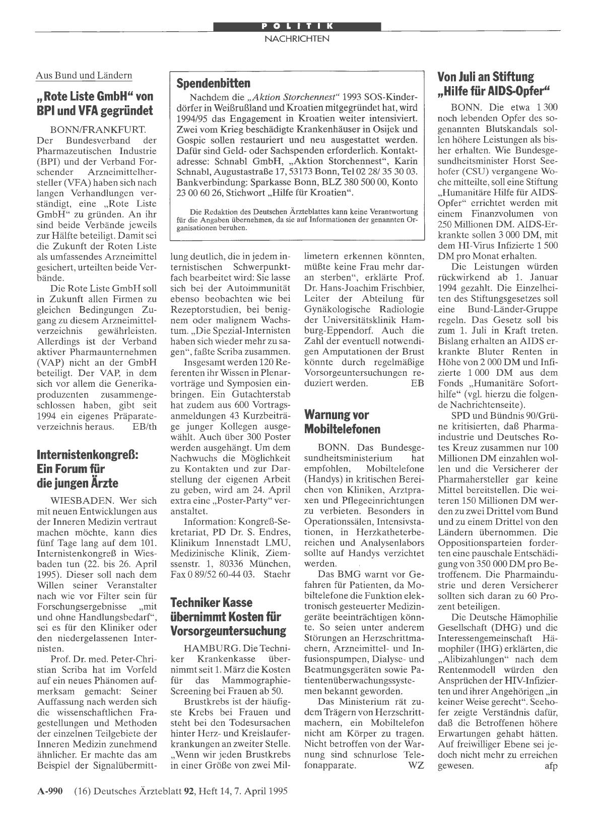 Vorschauseite 1: „Rote Liste GmbH“ von BPI und VFA gegründet