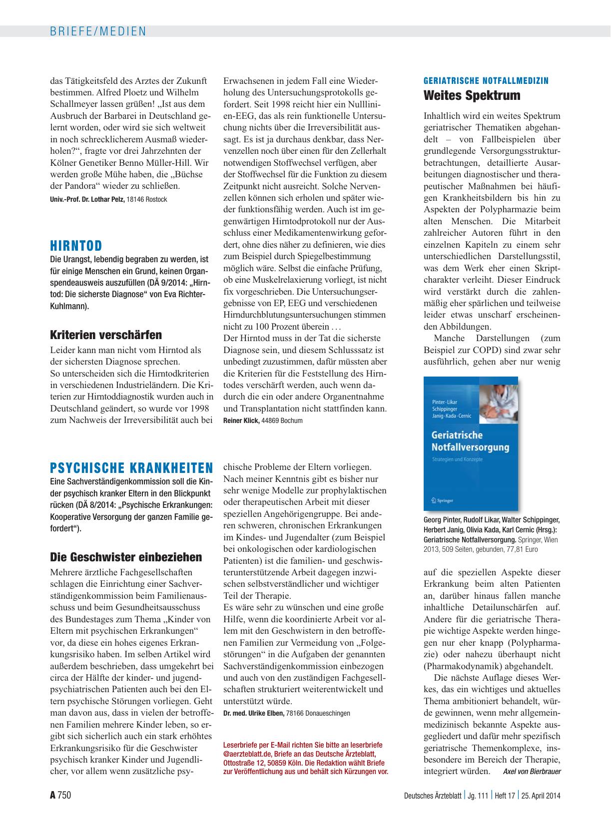Vorschauseite 1: Geriatrische Notfallmedizin: Weites Spektrum