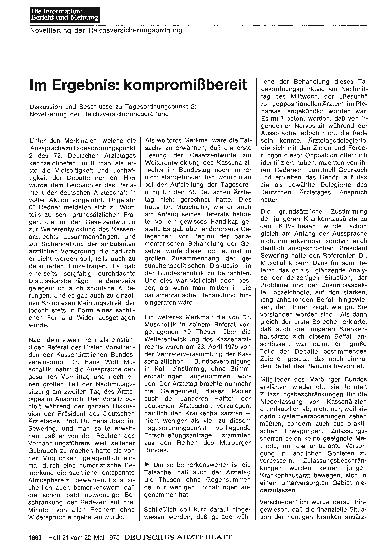 Vorschauseite 1: Im Ergebnis: kompromißbereit