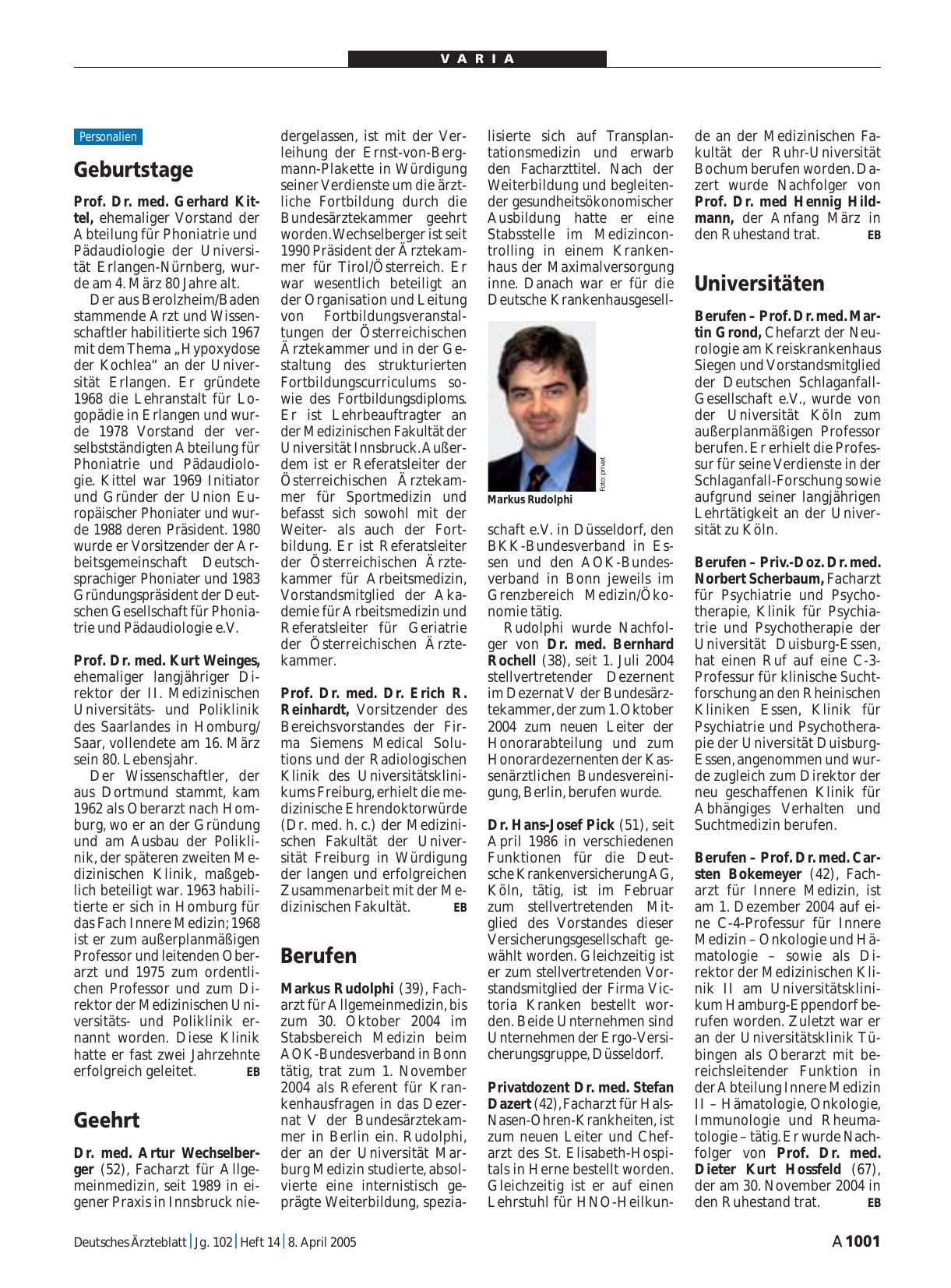 Vorschauseite 1: Universitäten