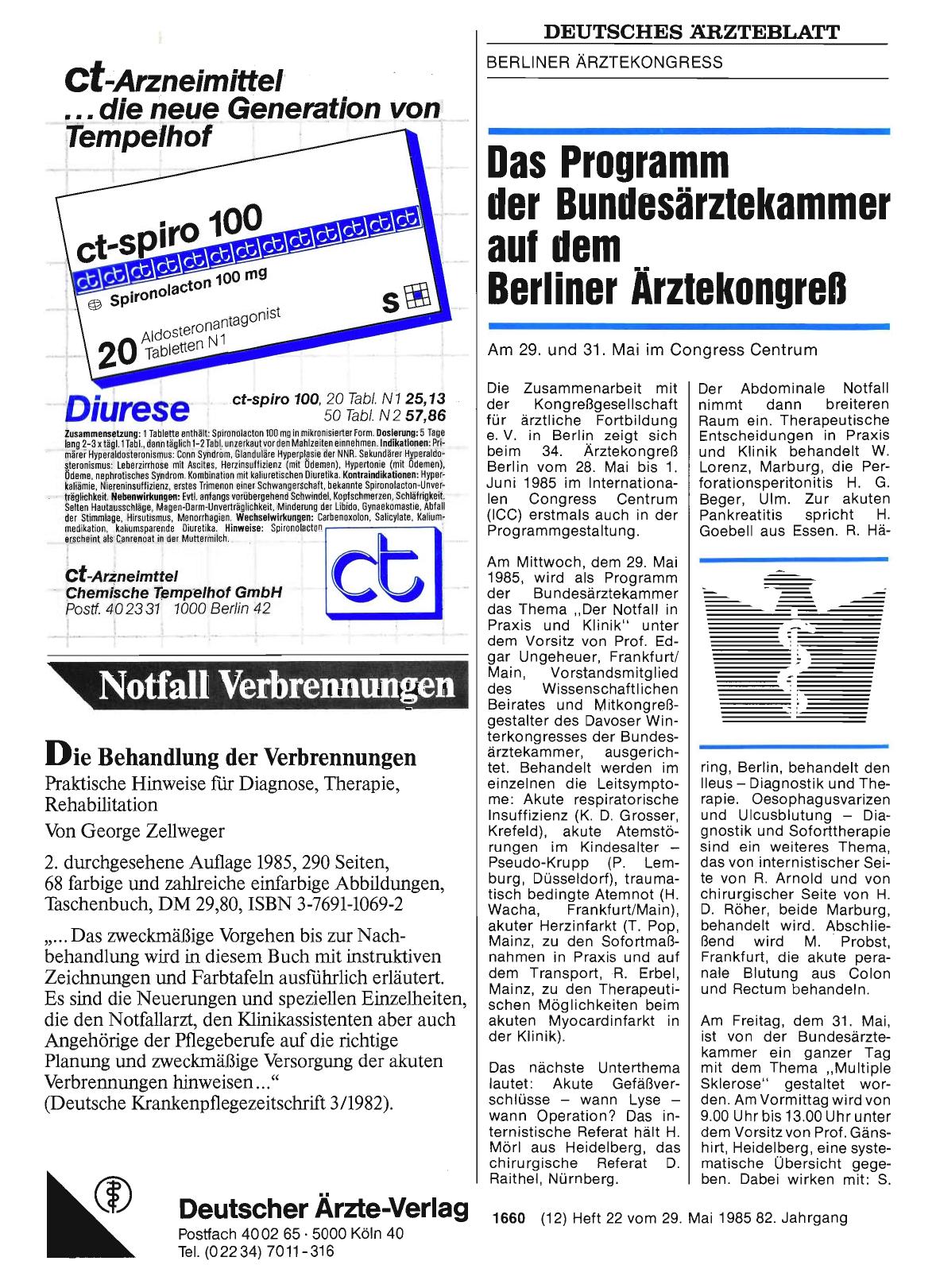Vorschauseite 1: Das Programm der Bundesärztekammer auf dem Berliner Ärztekongreß