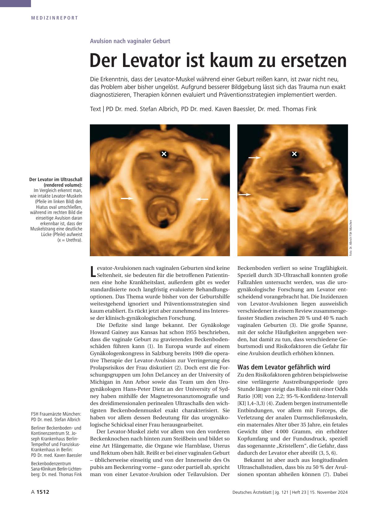 Vorschauseite 1: Avulsion nach vaginaler Geburt: Der Levator ist kaum zu ersetzen.