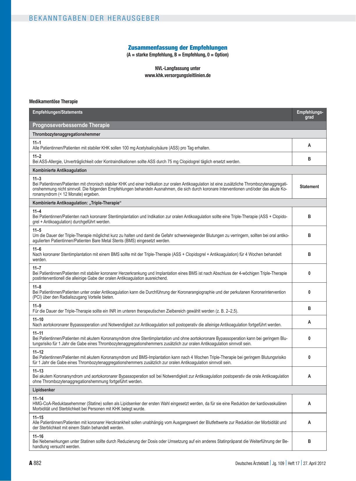 Vorschauseite 2: NVL Chronische KHK (2. Auflage) – Modul „Medikamentöse Therapie“ veröffentlicht