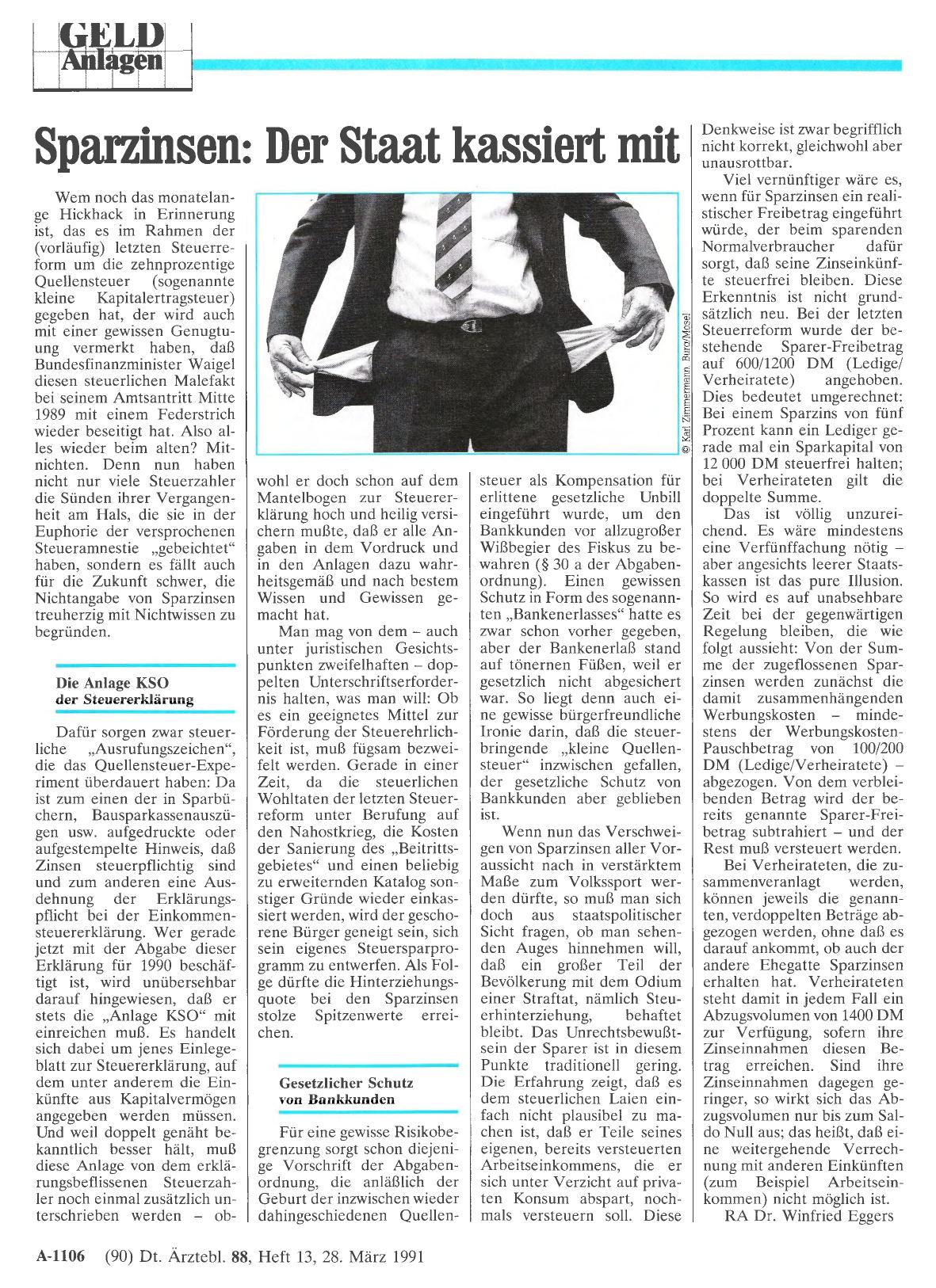 Vorschauseite 1: Sparzinsen: Der Staat kassiert mit