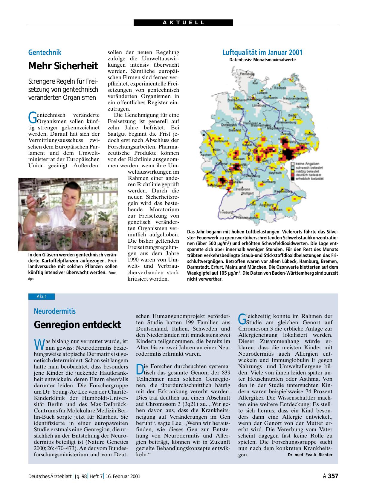 Vorschauseite 1: Gentechnik: Mehr Sicherheit