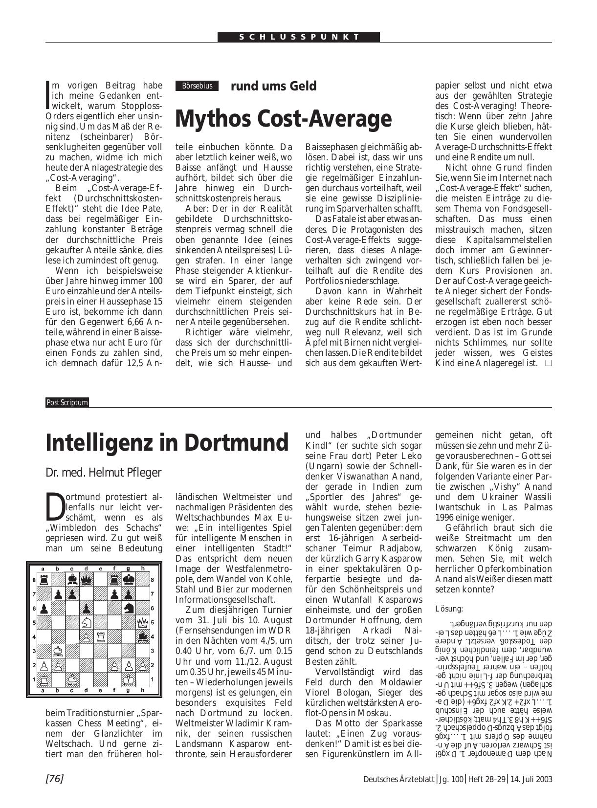 Vorschauseite 1: rund ums Geld: Mythos Cost-Average