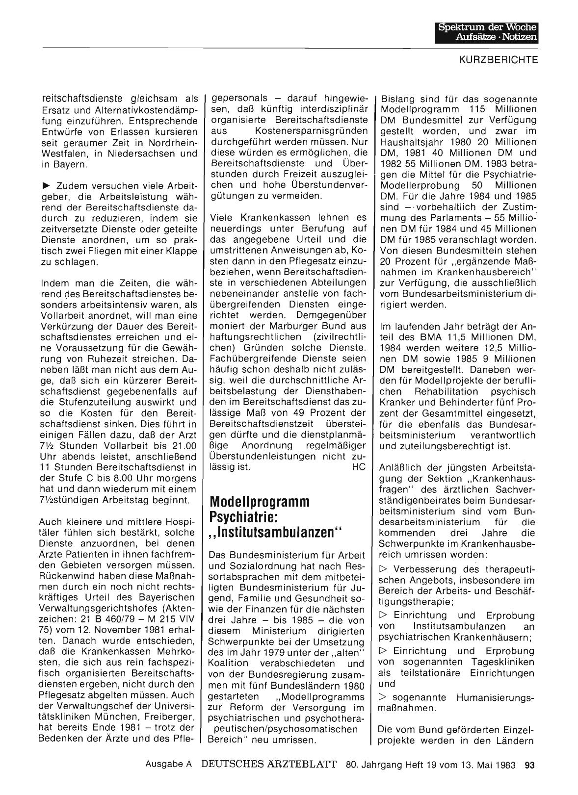 Vorschauseite 1: Modellprogramm Psychiatrie: „lnstitutsambulanzen''