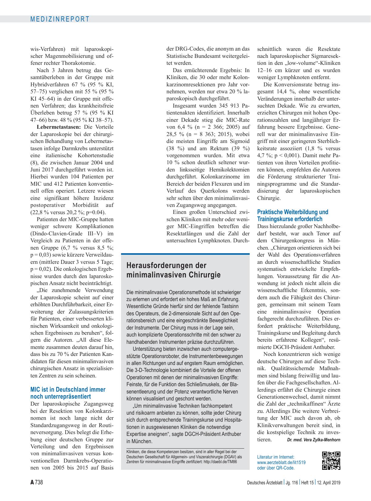 Vorschauseite 3: Minimalinvasive Chirurgie bei Abdominaltumoren: Ohne Einbuße der onkologischen Qualität