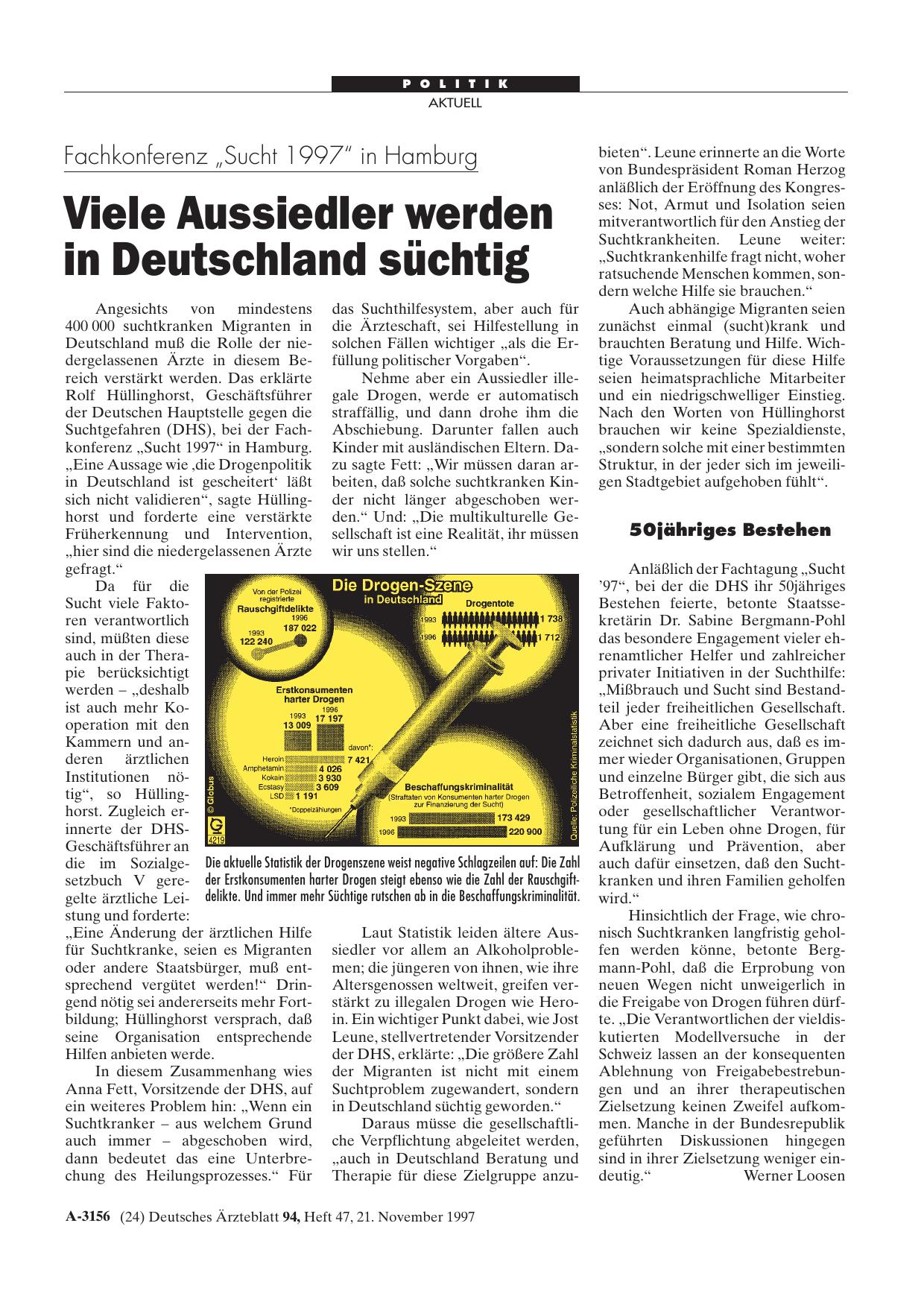 Vorschauseite 1: Die Drogen-Szene in Deutschland