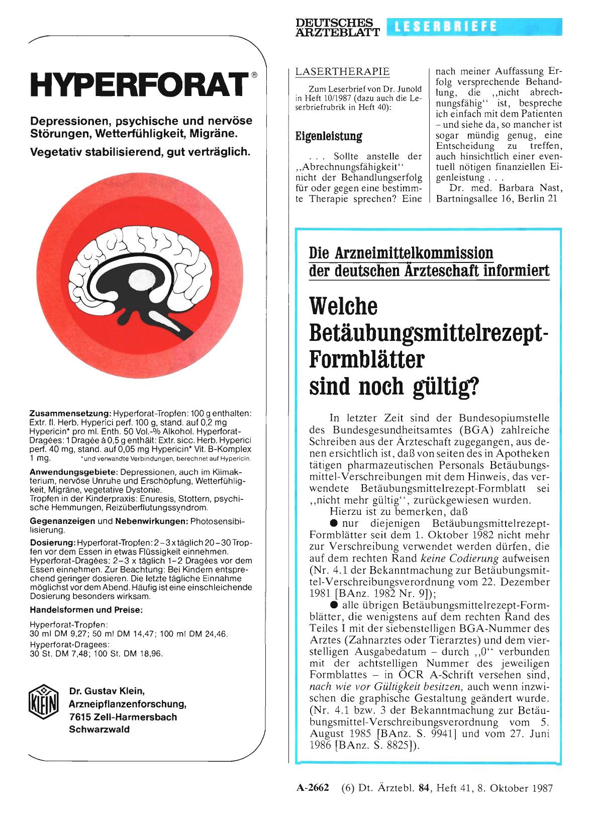 Vorschauseite 1: LASERTHERAPIE: Eigenleistung