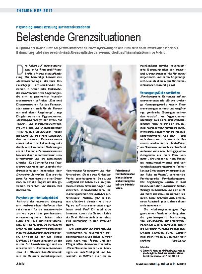 Vorschauseite 1: Psychologische Betreuung auf Intensivstationen: Belastende Grenzsituationen
