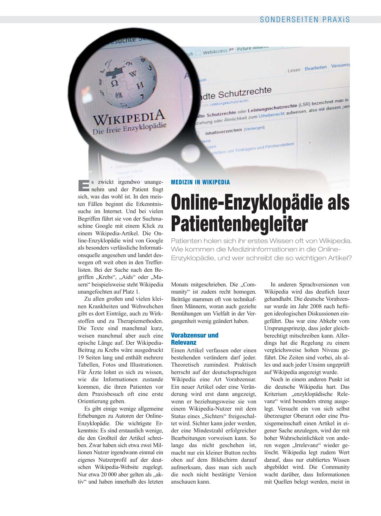 Vorschauseite 1: Medizin in Wikipedia: Online-Enzyklopädie als Patientenbegleiter