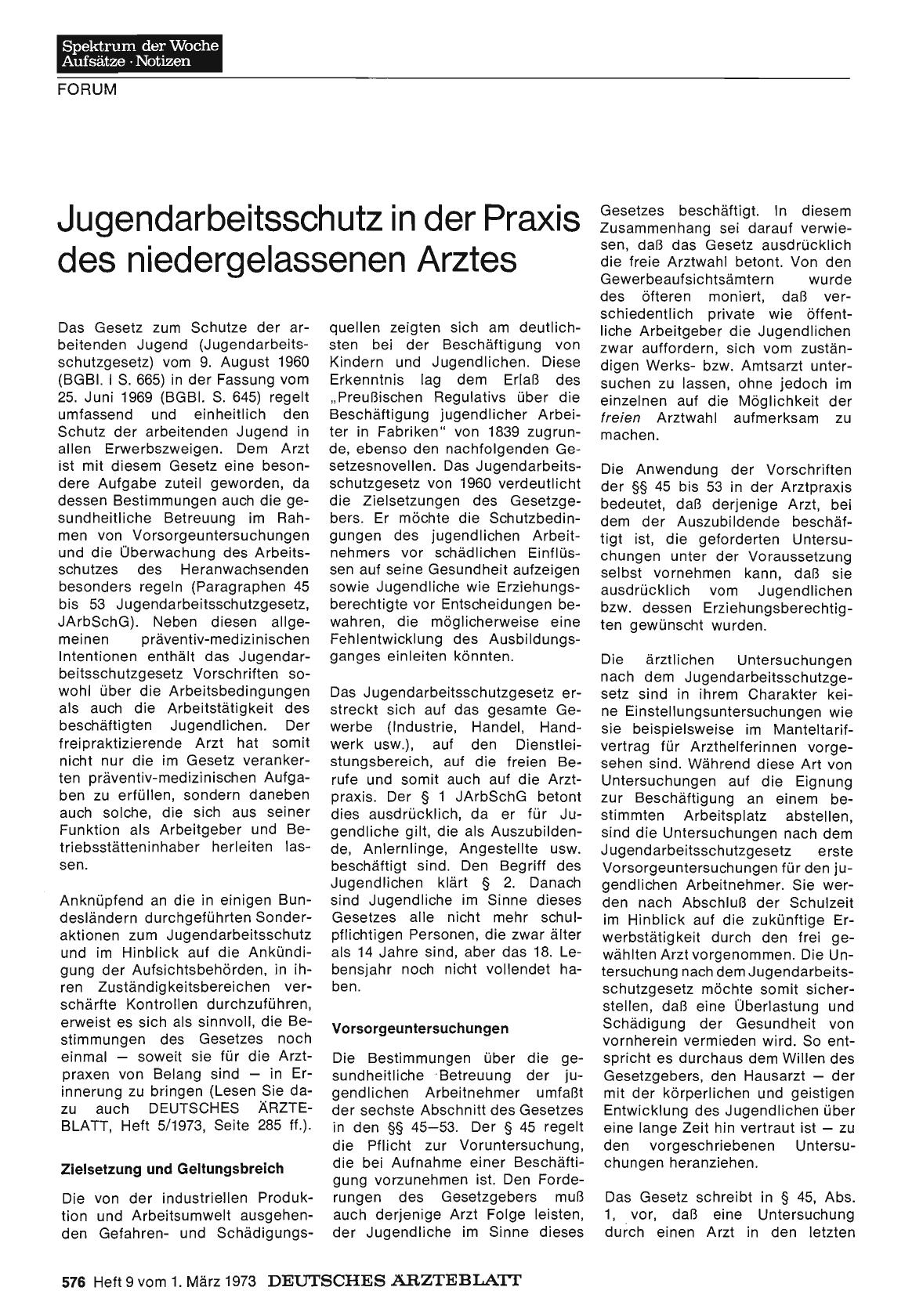 Vorschauseite 1: Jugendarbeitsschutz in der Praxis des niedergelassenen Arztes