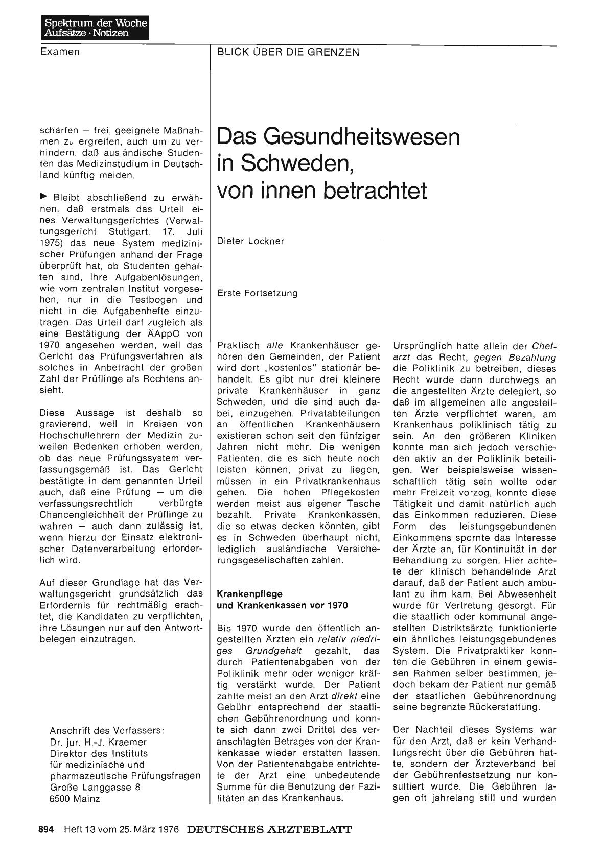 Vorschauseite 1: Das Gesundheitswesen in Schweden, von innen betrachtet