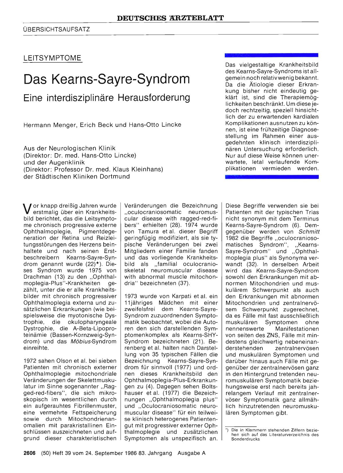 Vorschauseite 1: Das Kearns-Sayre-Syndrom