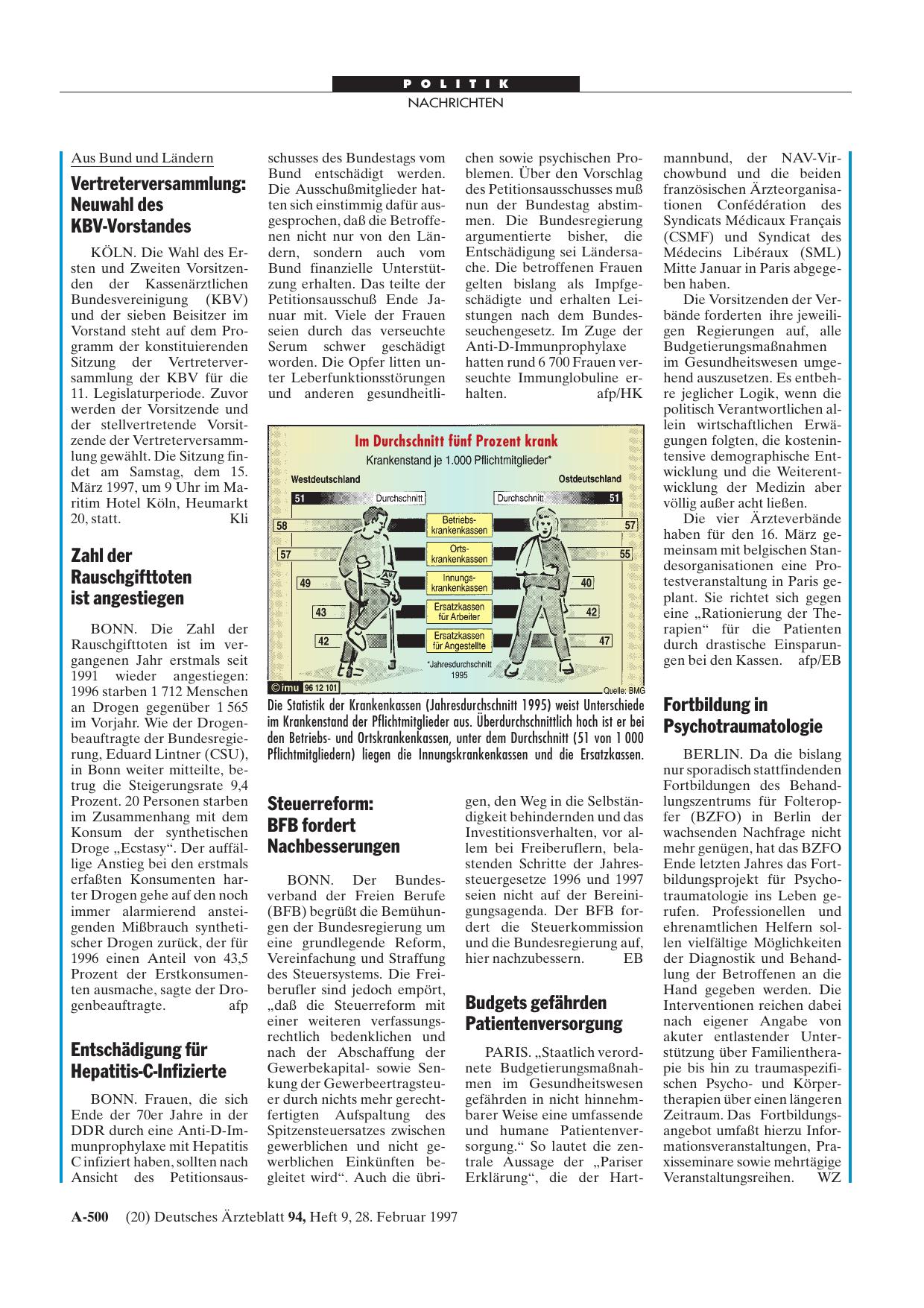 Vorschauseite 1: Vertreterversammlung: Neuwahl des KBV-Vorstandes