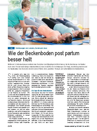 Vorschauseite 1: Verletzungen von Levator, Damm und Anus: Wie der Beckenboden postpartum besser heilt