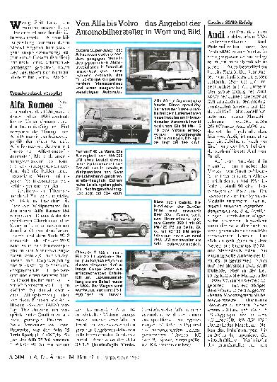 Vorschauseite 1: Von Alfa bis Volvo - das Angebot der Automobilhersteller in Wort und Bild