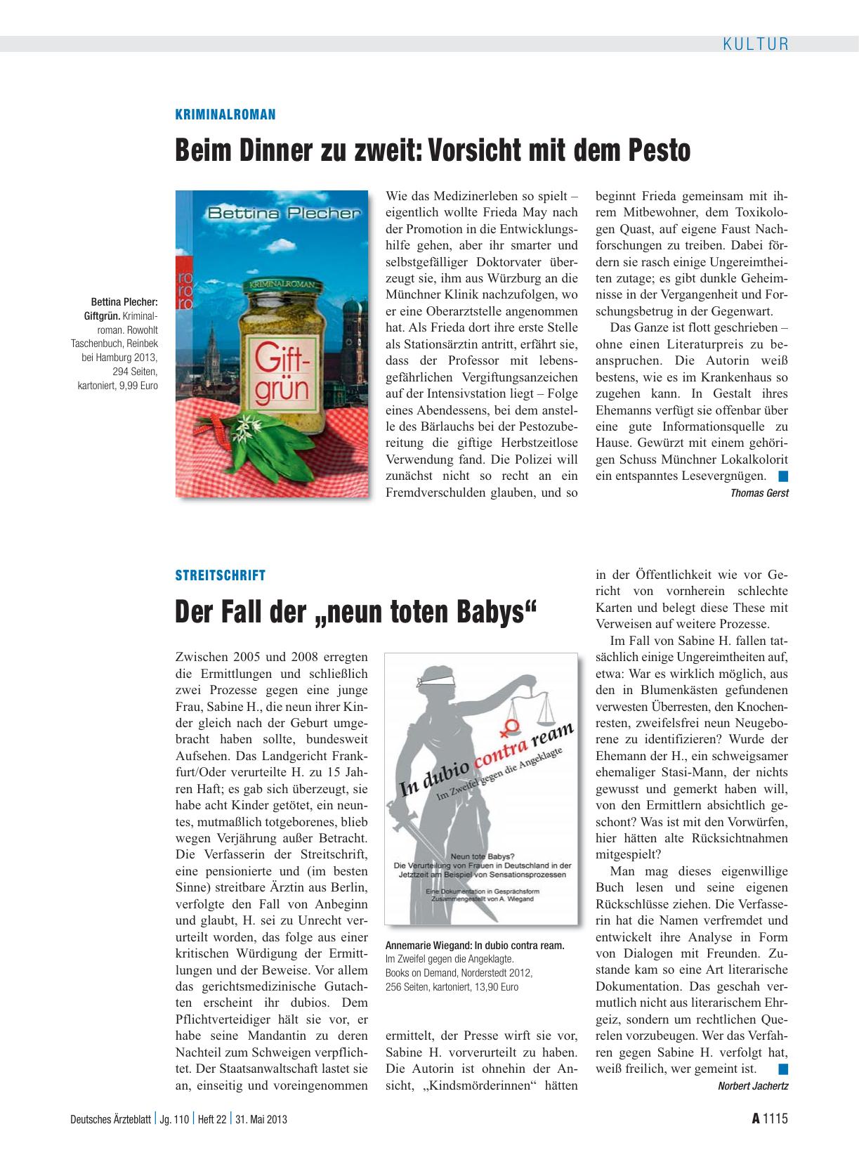 Vorschauseite 1: Streitschrift: Der Fall der „neun toten Babys“