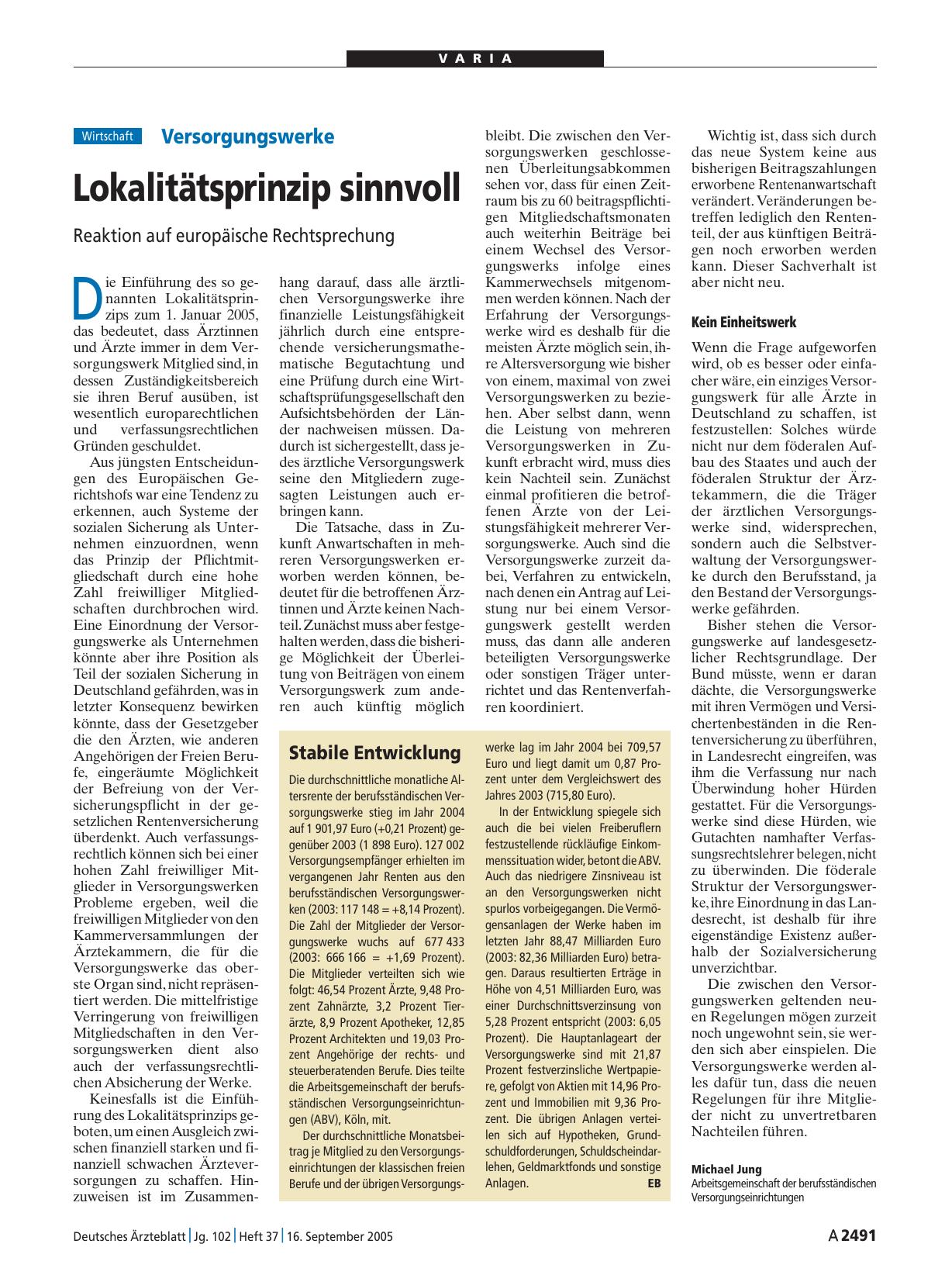 Vorschauseite 1: Stabile Entwicklung