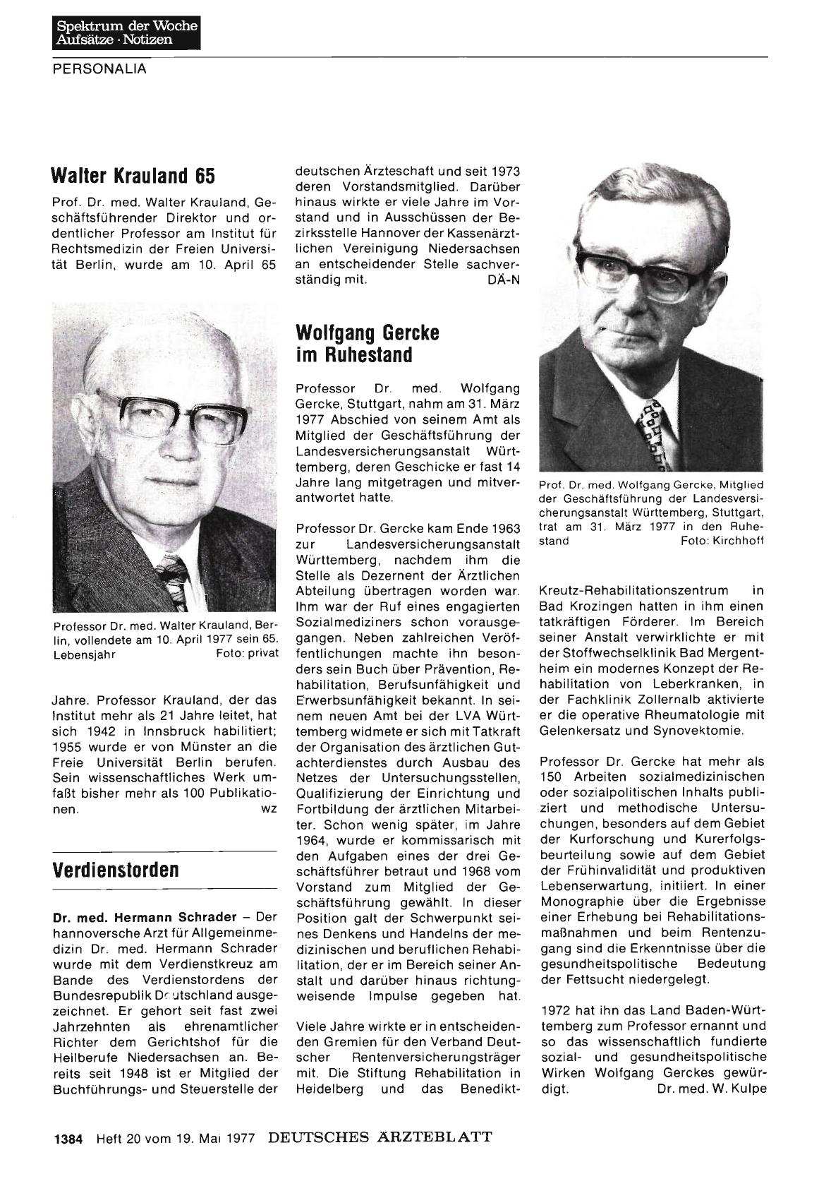 Vorschauseite 1: Walter Krauland 65