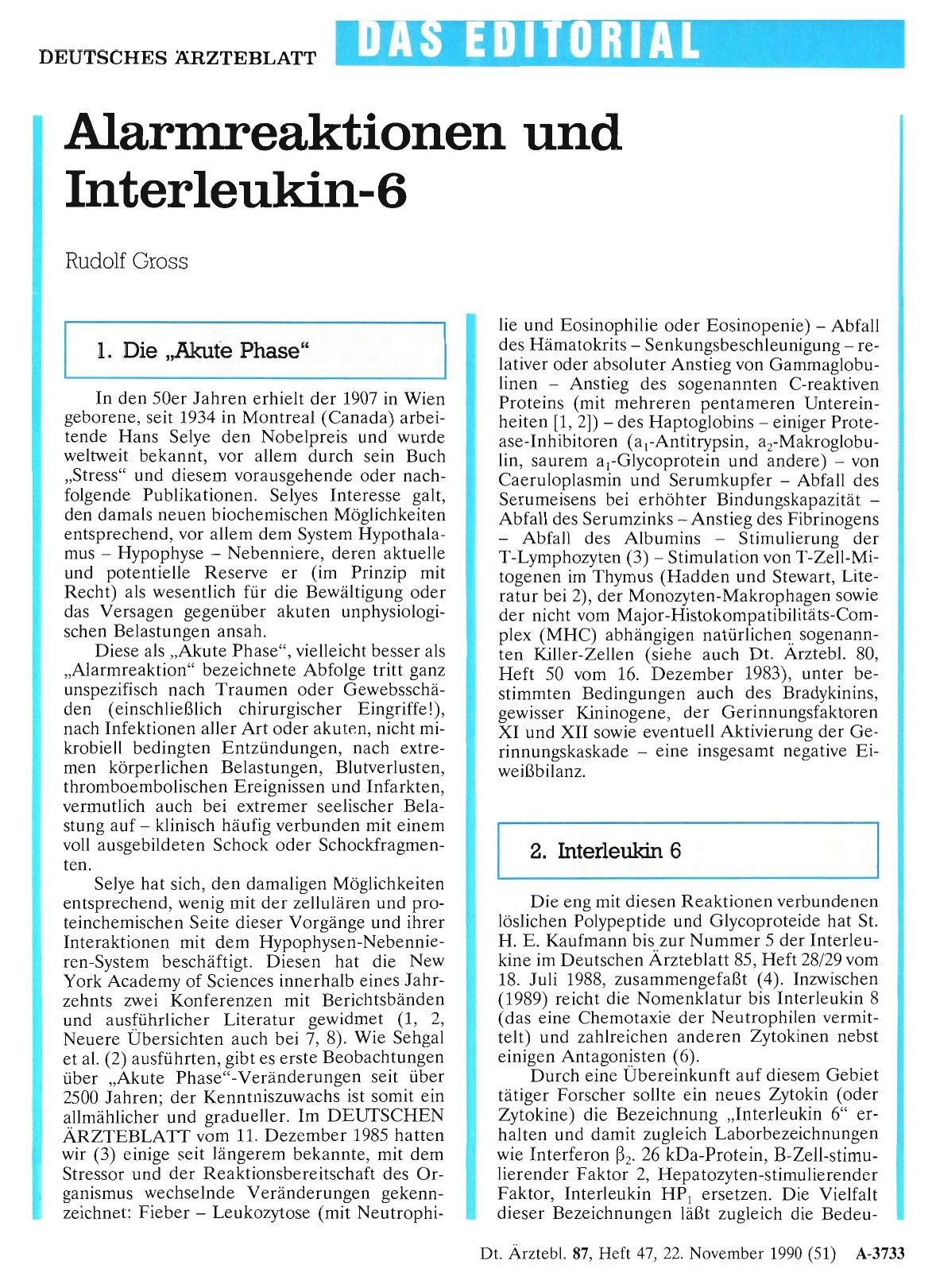 Vorschauseite 1: Alarmreaktionen und Interleukin-6