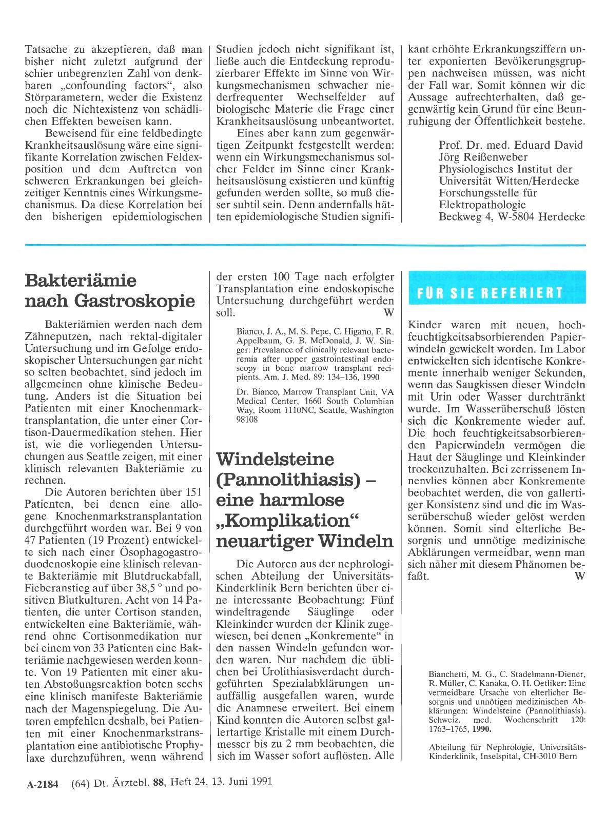 Vorschauseite 1: Bakteriämie nach Gastroskopie