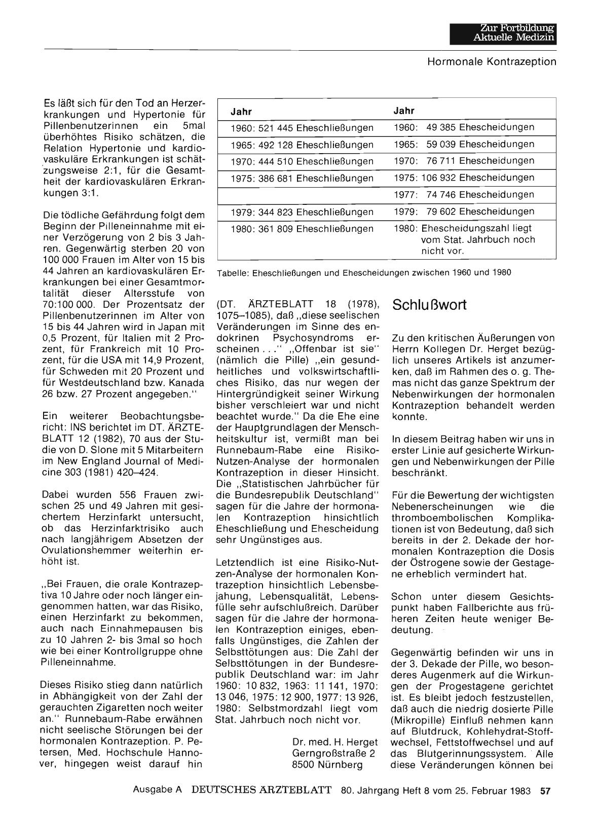 Vorschauseite 1: Risiko-Nutzen-Analyse der hormonalen Kontrazeption: Schlußwort