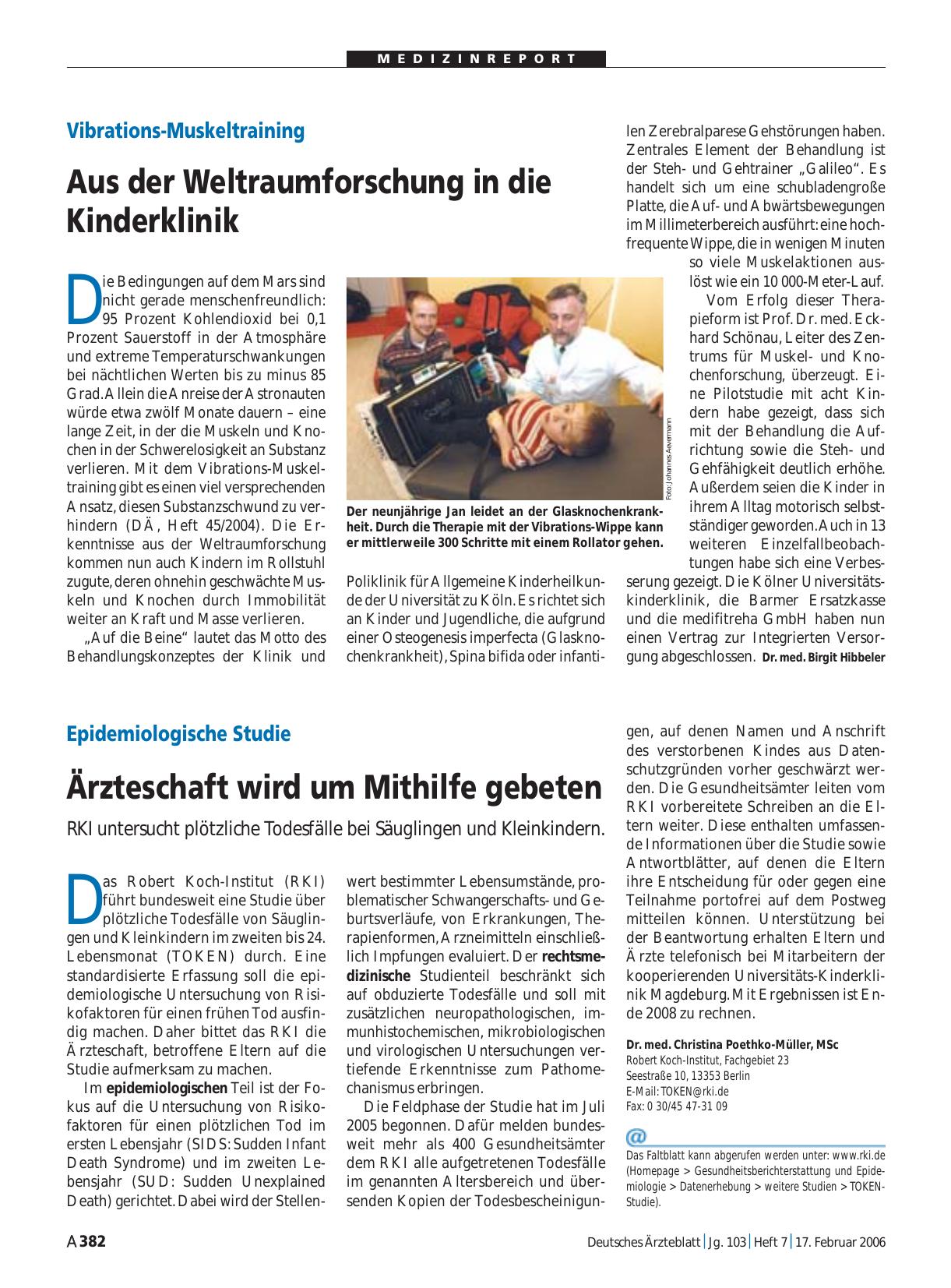Vorschauseite 1: Epidemiologische Studie: Ärzteschaft wird um Mithilfe gebeten