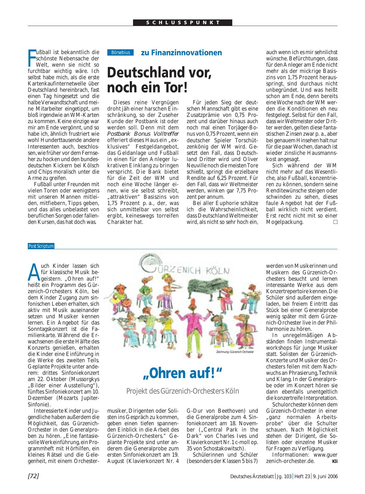Vorschauseite 1: zu Finanzinnovationen: Deutschland vor, noch ein Tor!