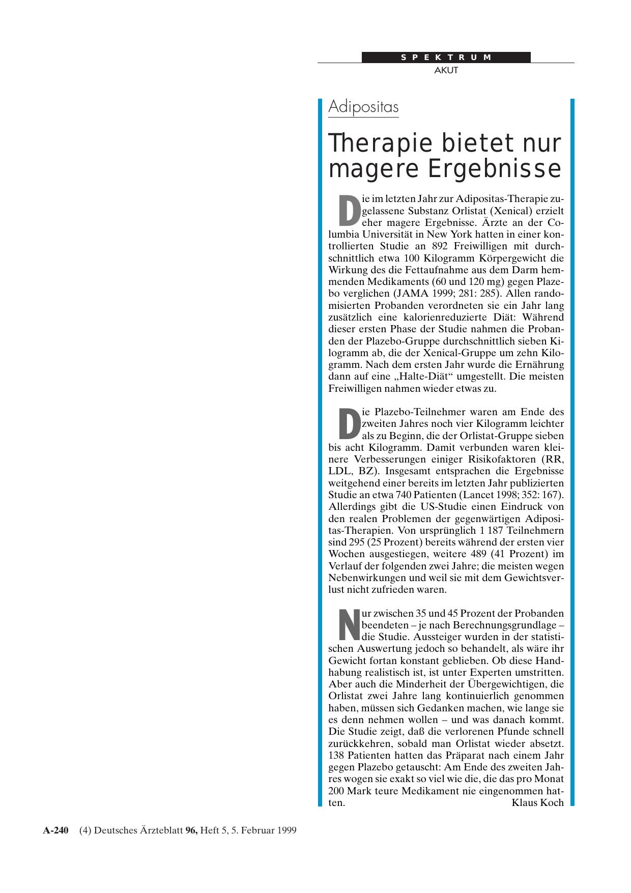Vorschauseite 1: Adipositas: Therapie bietet nur magere Ergebnisse