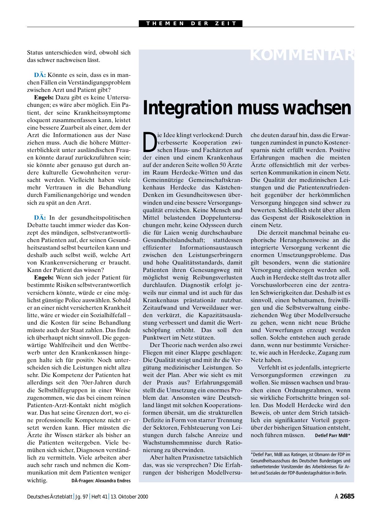 Vorschauseite 1: Integration muss wachsen