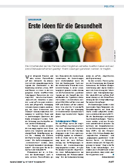 Vorschauseite 1: Sondierungen: Erste Ideen für die Gesundheit