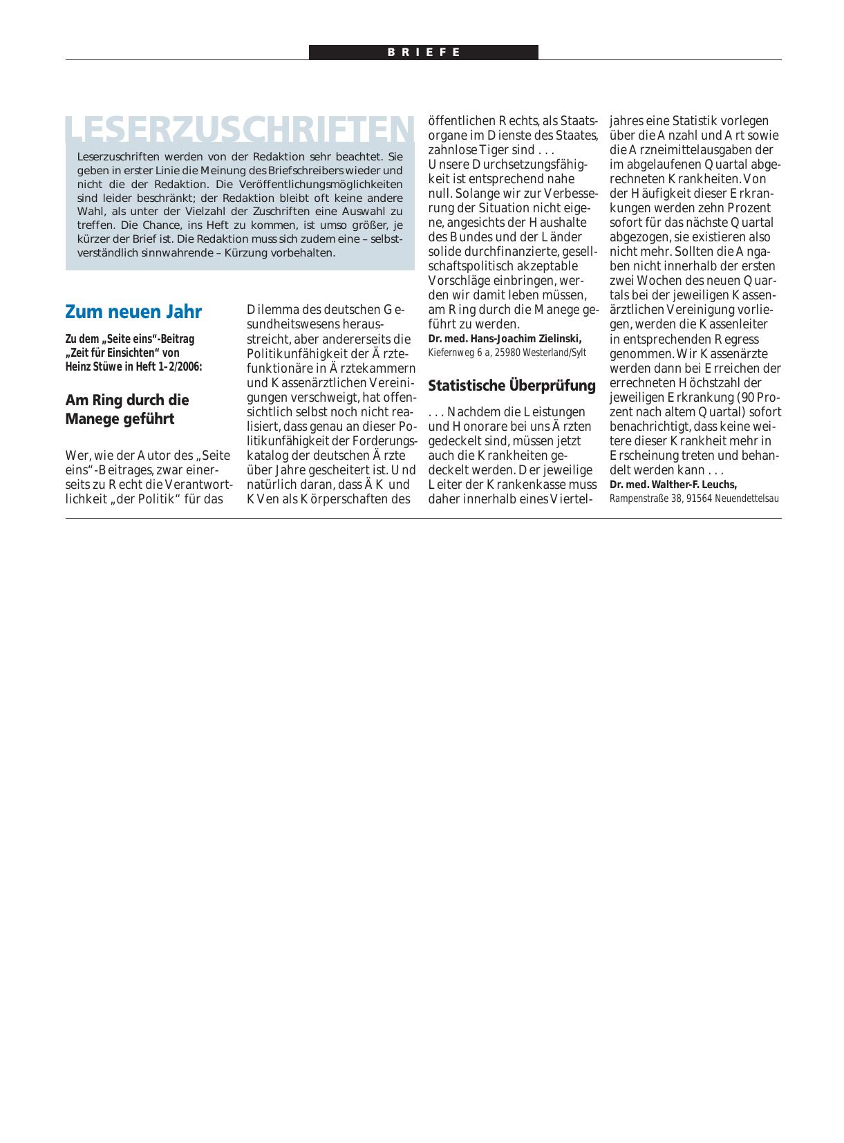 Vorschauseite 1: Zum neuen Jahr: Statistische Überprüfung