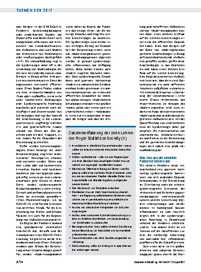 Vorschauseite 2: Coronapandemie: Die Rolle epidemiologischer Forschung in Gesundheitskrisen