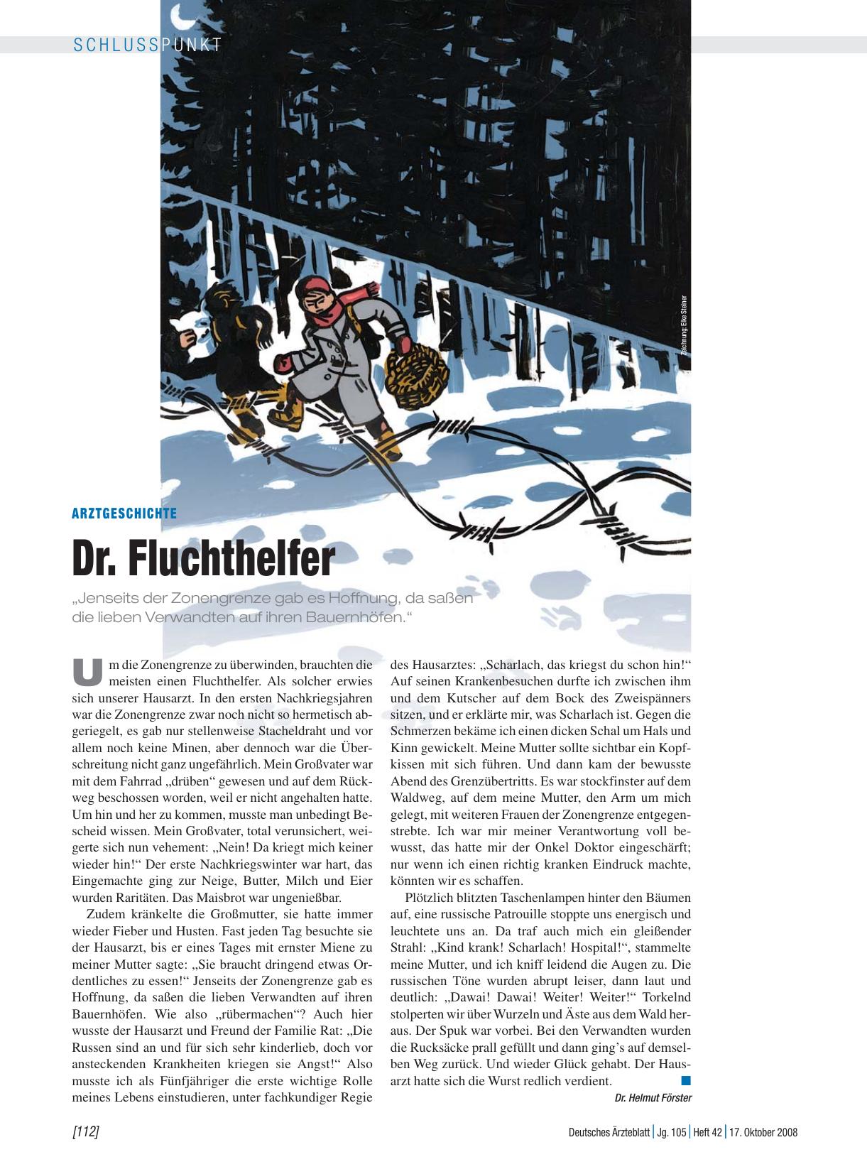 Vorschauseite 1: Arztgeschichte: Dr. Fluchthelfer