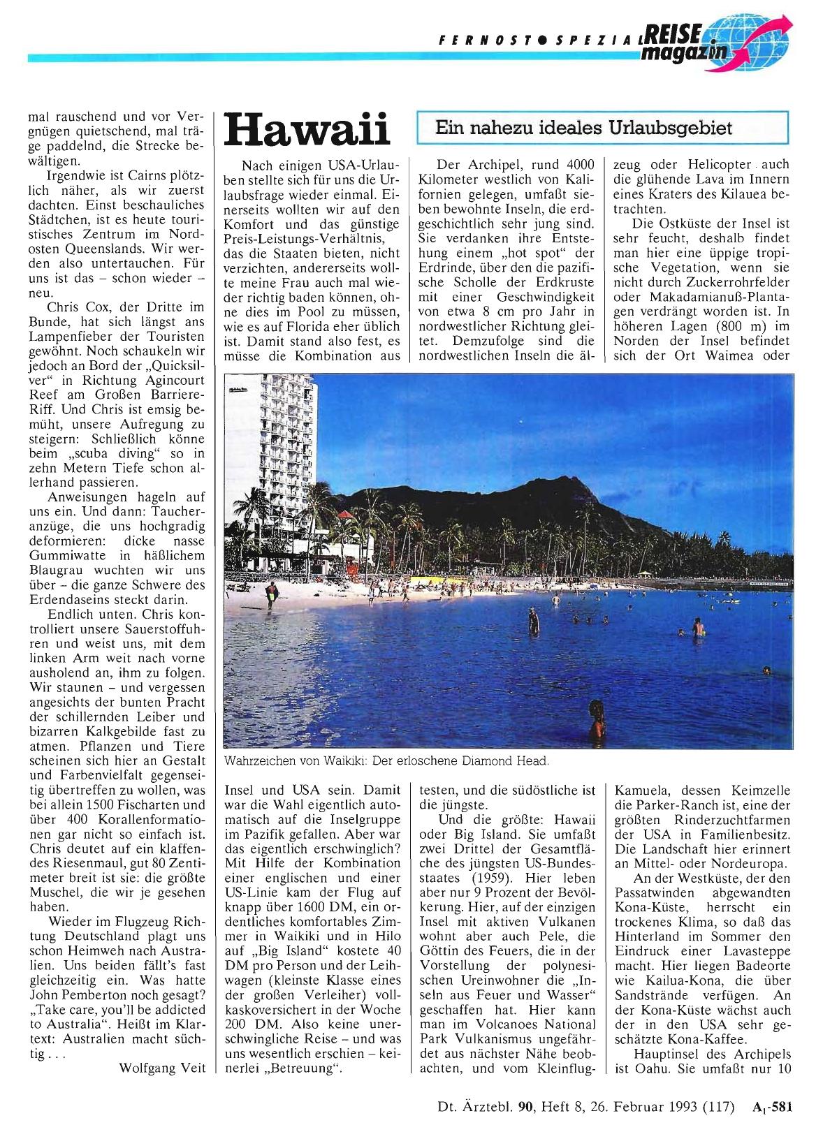 Vorschauseite 1: Hawaii: Ein nahezu ideales Urlaubsgebiet