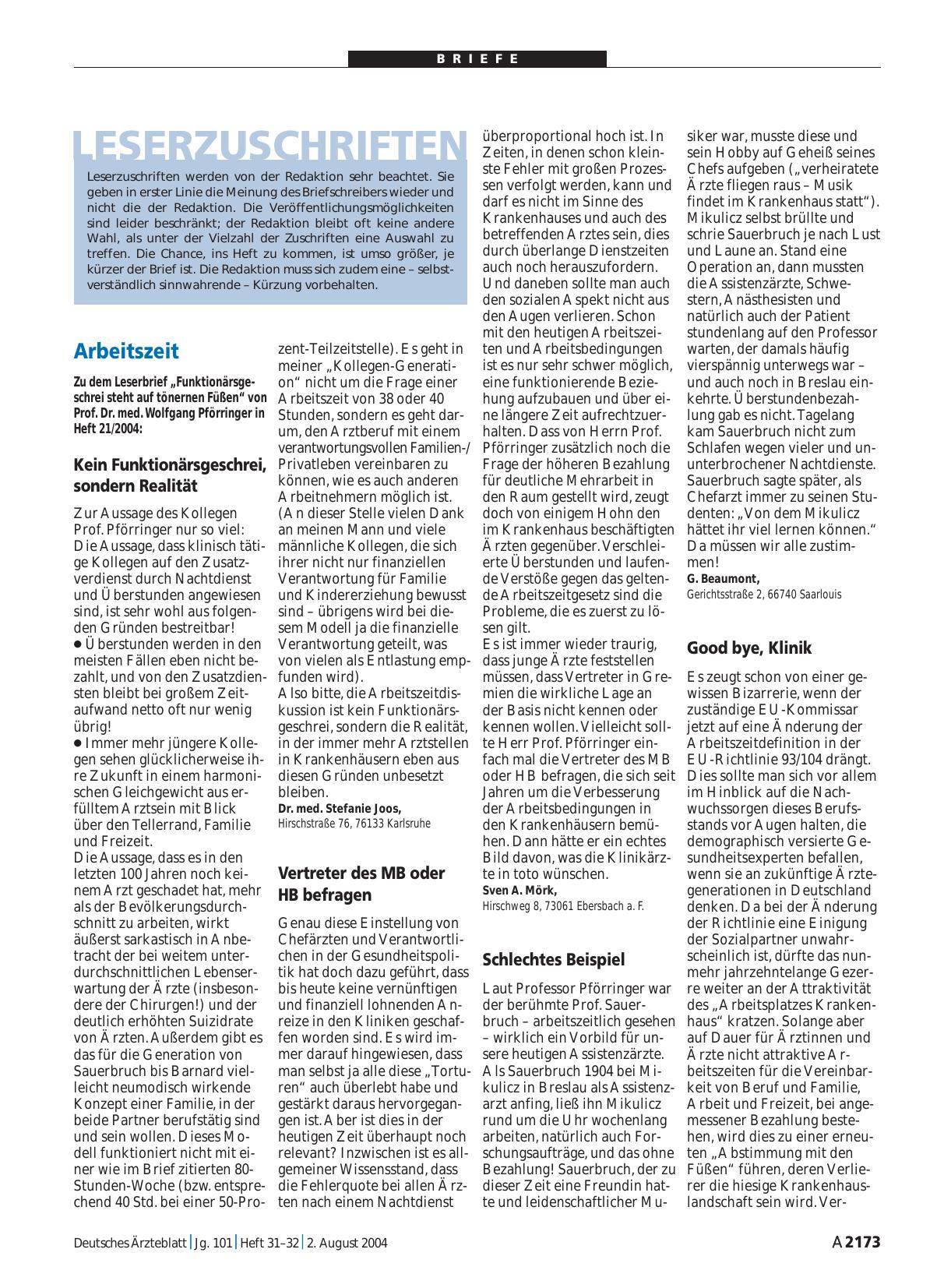 Vorschauseite 1: Arbeitszeit: Kein Funktionärsgeschrei, sondern Realität