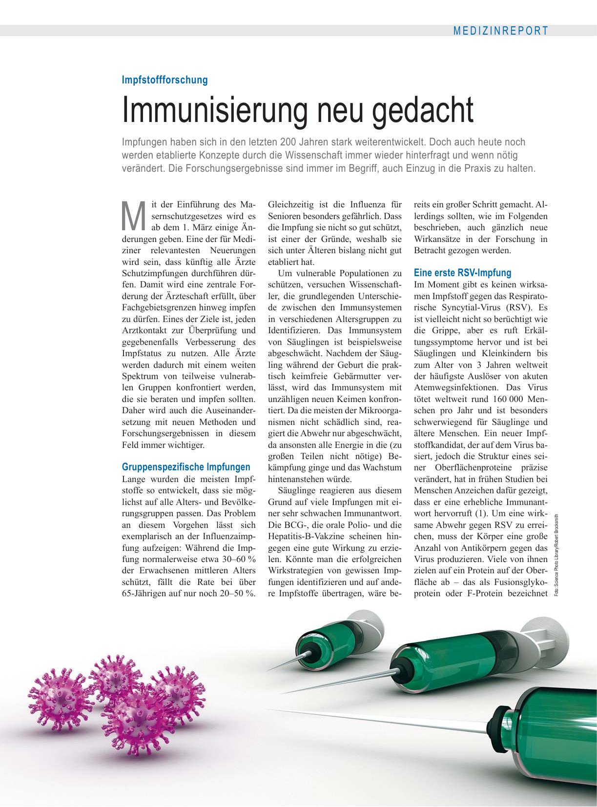 Vorschauseite 1: Impfstoffforschung: Immunisierung neu gedacht