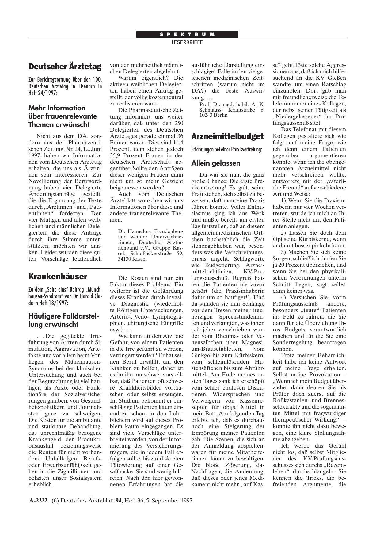 Vorschauseite 1: Deutscher Ärztetag: Mehr Information über frauenrelevante Themen erwünscht