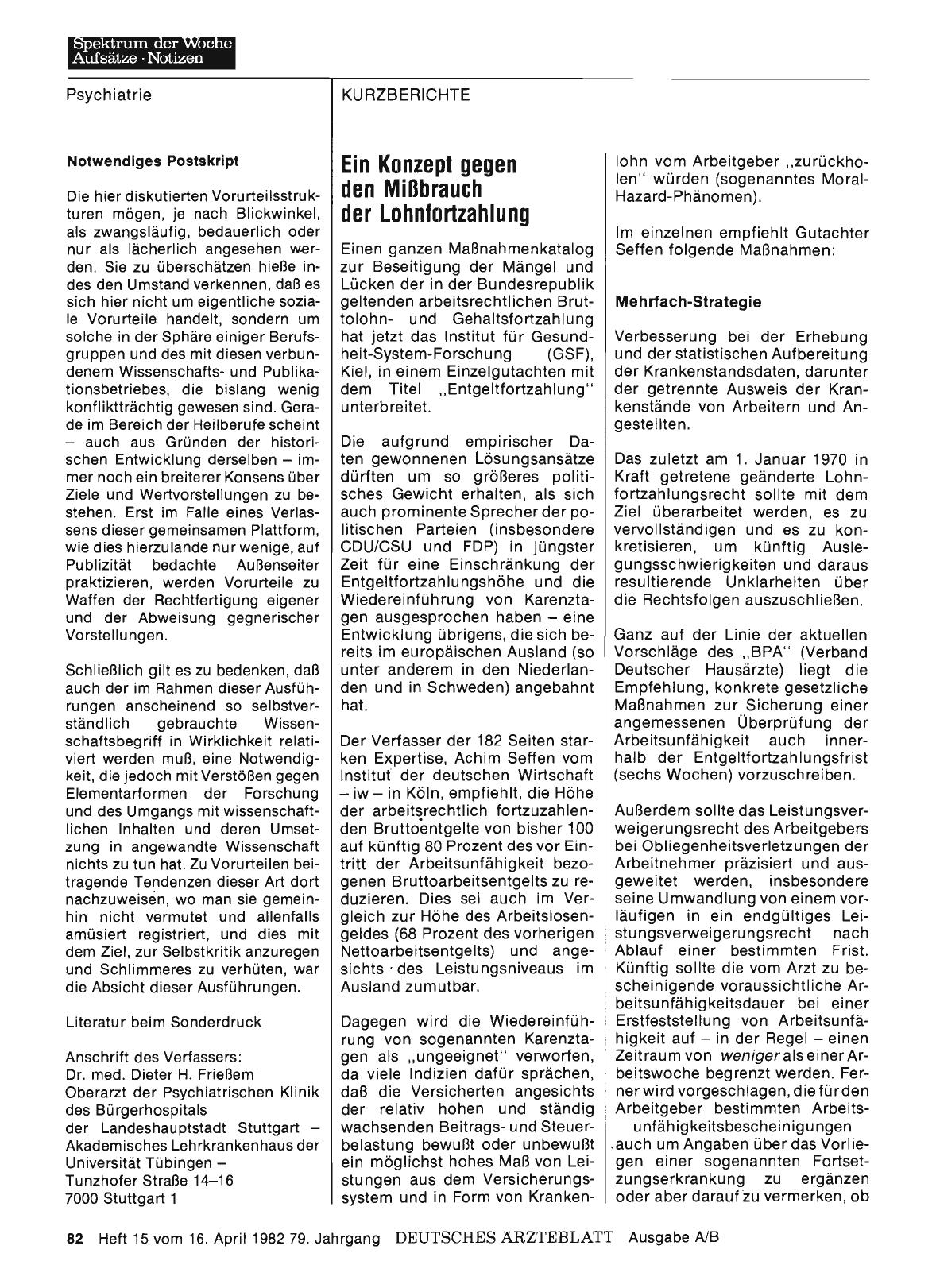 Vorschauseite 1: Ein Konzept gegen den Mißbrauch der Lohnfortzahlung