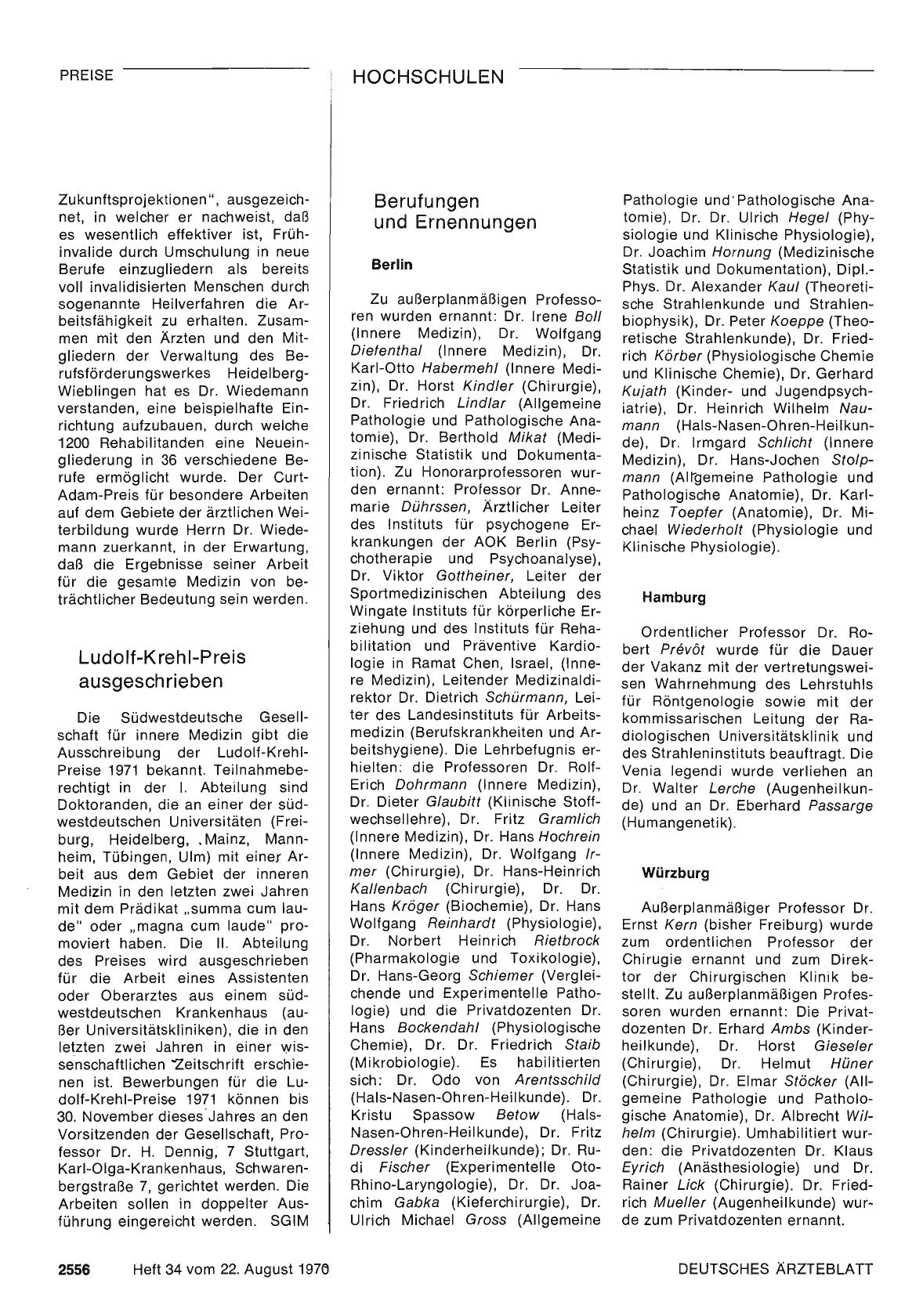Vorschauseite 1: Berufungen und Ernennungen