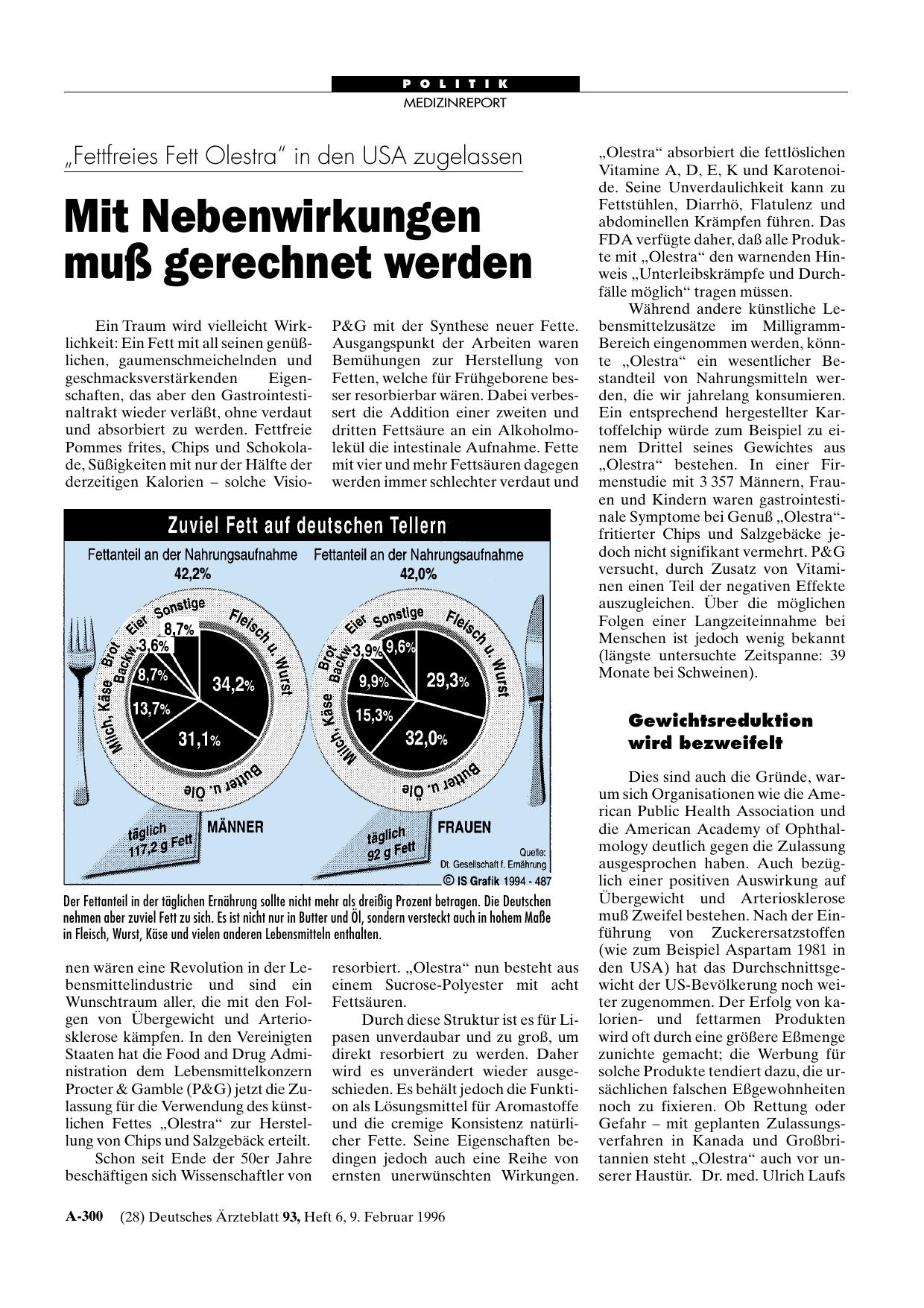 Vorschauseite 1: Zuviel Fett auf deutschen Tellern