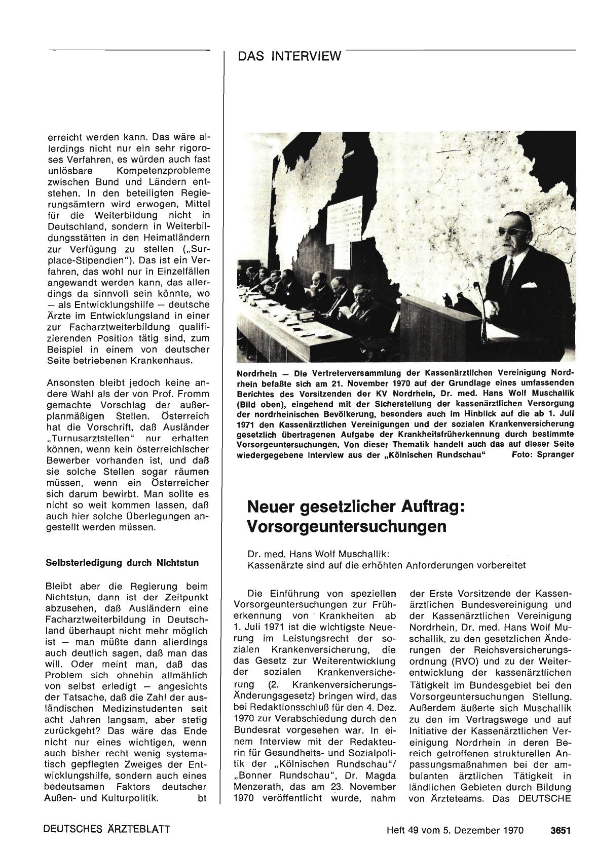 Vorschauseite 1: Neuer gesetzlicher Auftrag: Vorsorgeuntersuchungen