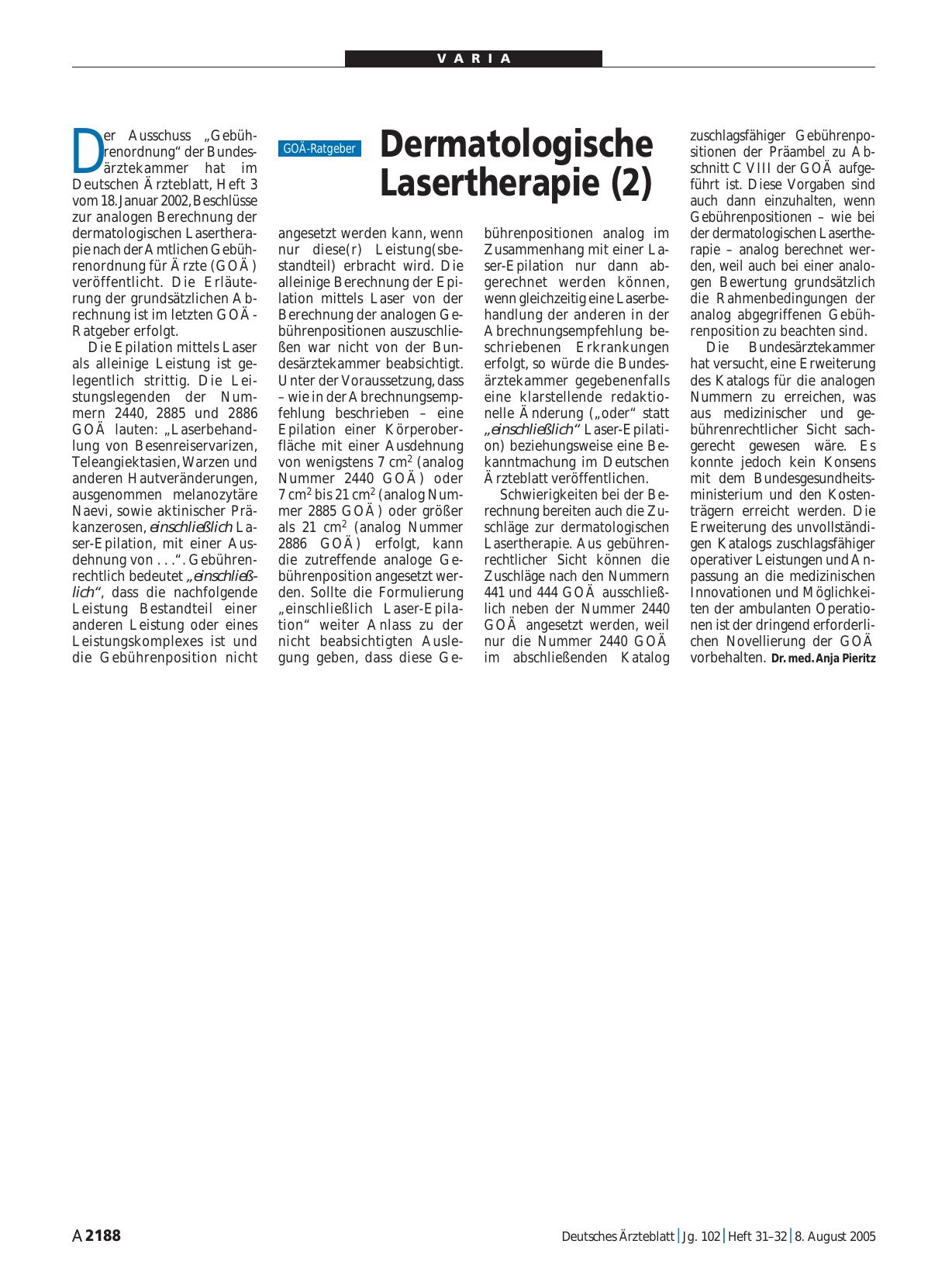 Vorschauseite 1: Dermatologische Lasertherapie (2)