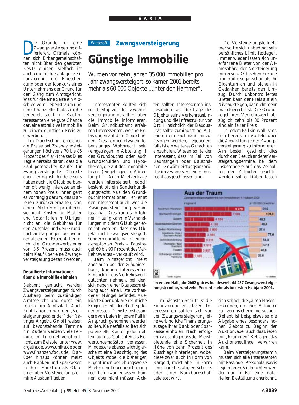 Vorschauseite 1: Zwangsversteigerung: Günstige Immobilie
