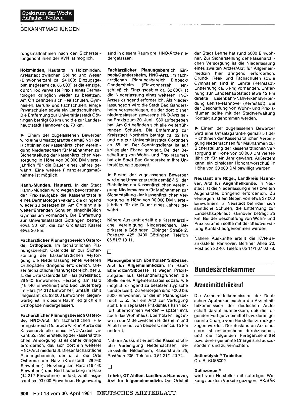 Vorschauseite 1: Bundesärztekammer